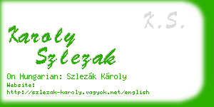 karoly szlezak business card