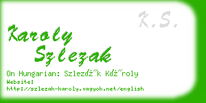 karoly szlezak business card